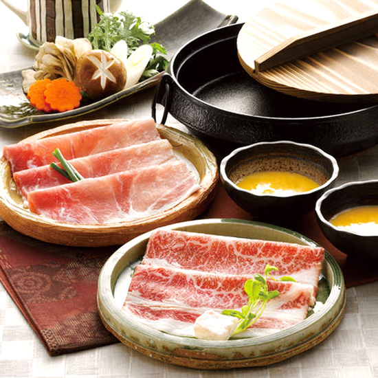 【お中元限定】黒毛和牛と黒豚のすきやき肉　120g×2