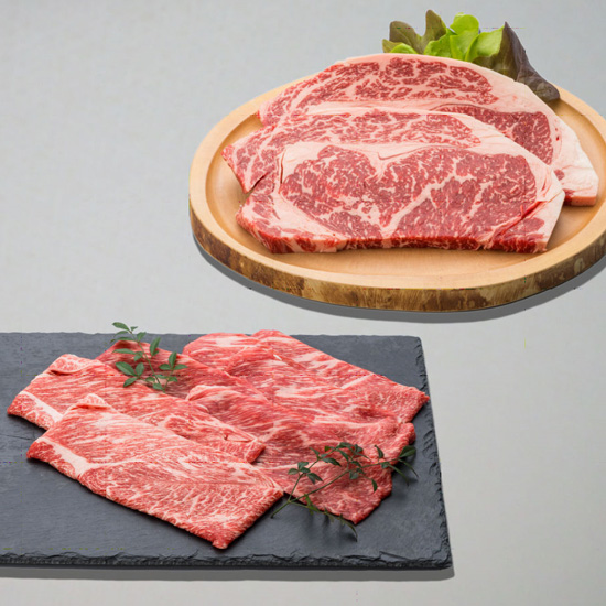 氷温(R)熟成肉 国産黒毛和牛すきやき＆ステーキセット