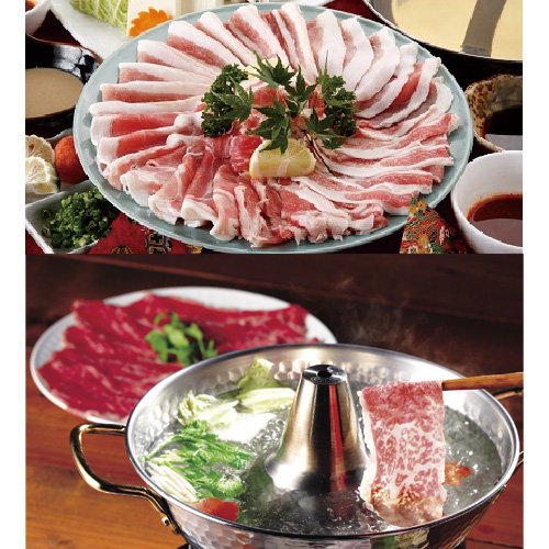 鹿児島黒牛＆鹿児島黒豚しゃぶしゃぶセット