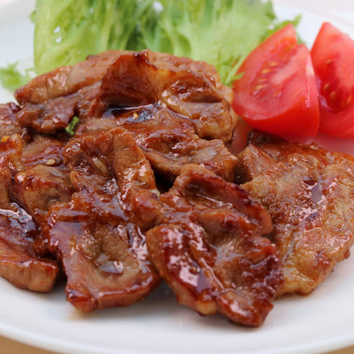大阪『焼肉はらだ本店』　タレ漬け焼肉MIX（国産牛モモ＆国産豚バラ使用）